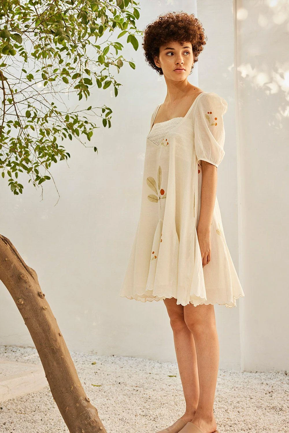 Khara Kapas White Cherry Dress 2 Khara Kapas White Cherry Dress - Image 2