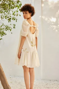 Khara Kapas White Cherry Dress 5 Khara Kapas White Cherry Dress -Inca Clothing Shop 91023kk51 3