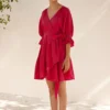 Khara Kapas Fuchsia Wrap Dress