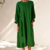 Khara Kapas Forest Green Midi Dress