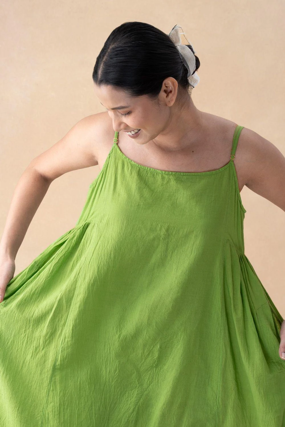 Injiri Green Cotton Slip Dress 4 Injiri Green Cotton Slip Dress - Image 4