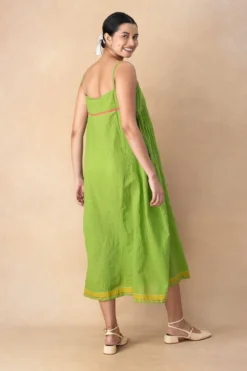 Injiri Green Cotton Slip Dress 9 Injiri Green Cotton Slip Dress -Inca Clothing Shop 91123iri3 5