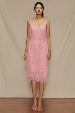 Shriya Som Pink Fringed Dress