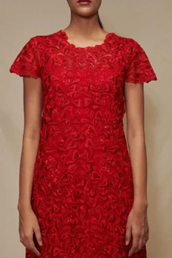 Shriya Som Red Embroidered Shift Dress -Inca Clothing Shop 912ss20 3