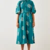 SNOB Teal Ripple Printed Dress