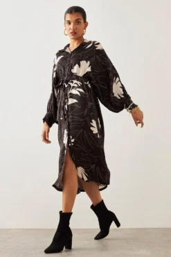SNOB Poppy Black Kimono Sleeve Canvas Dress -Inca Clothing Shop 91sn56 4