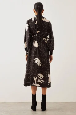 SNOB Poppy Black Kimono Sleeve Canvas Dress -Inca Clothing Shop 91sn56 5