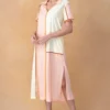 Bodice Salmon Butter Colourblock Dress