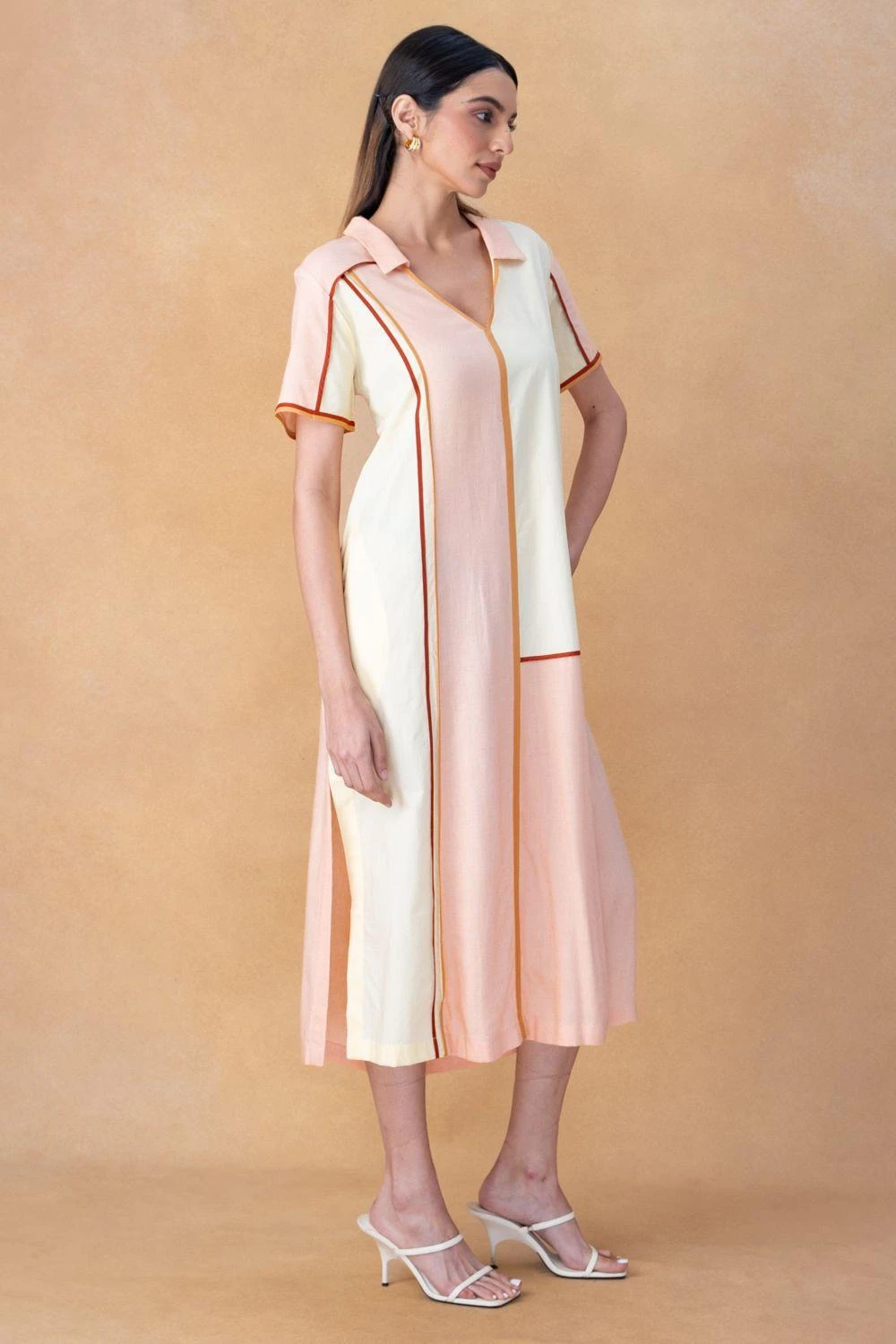 Bodice Salmon Butter Colourblock Dress 2 Bodice Salmon Butter Colourblock Dress - Image 2