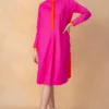 Bodice Pink Two Tone Shirt Dress