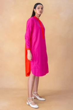 Bodice Pink Two Tone Shirt Dress -Inca Clothing Shop 9823be8 3