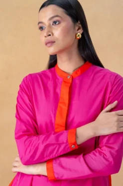 Bodice Pink Two Tone Shirt Dress -Inca Clothing Shop 9823be8 4