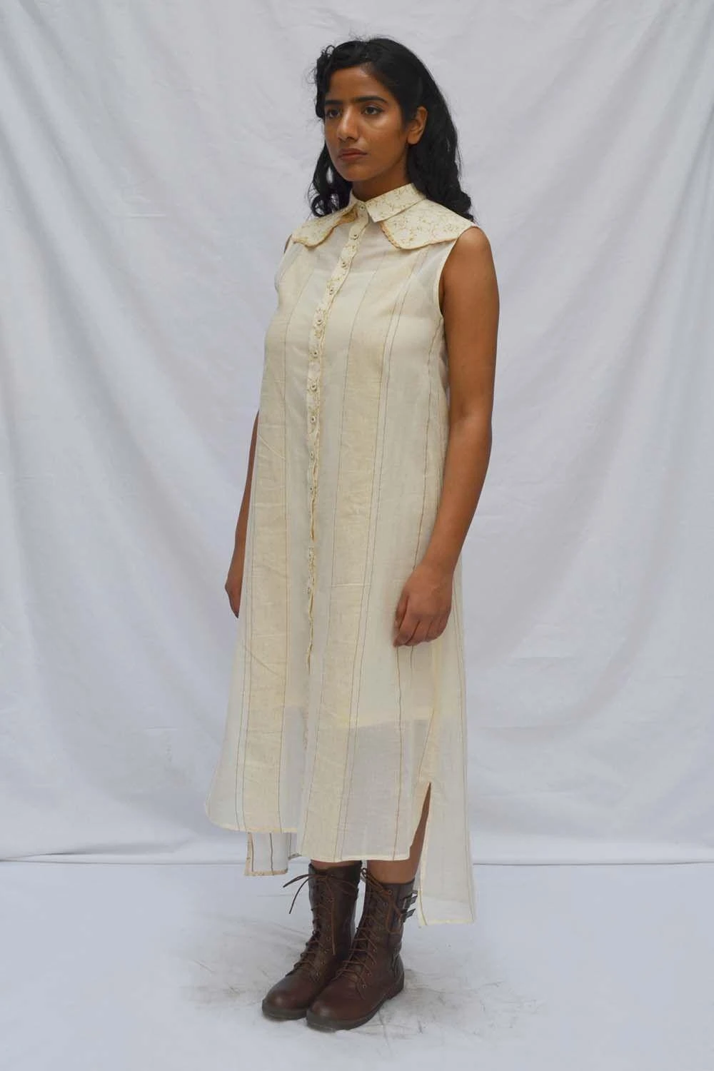Ahmev Shirt Dress With A Printed Placket 3 Ahmev Shirt Dress With A Printed Placket - Image 3