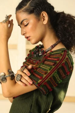 Medha Deep Green Tunic Dress -Inca Clothing Shop aw dr gre 3 1