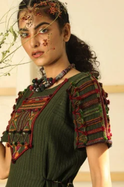 Medha Deep Green Tunic Dress -Inca Clothing Shop aw dr gre 4 1