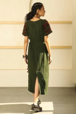 Medha Deep Green Tunic Dress -Inca Clothing Shop aw dr gre 5 1