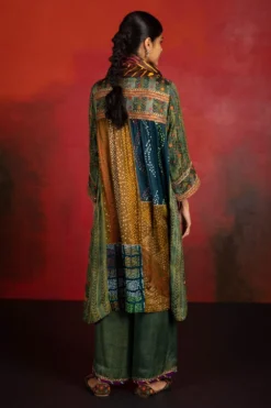 Sunira Designs Mirch Masala Pleated Green Dress -Inca Clothing Shop aw2108a 5