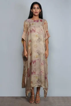 YAVI Impressionist Printed Tissue Dress -Inca Clothing Shop brcd 10 3