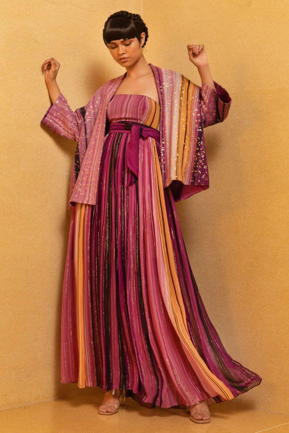 Nikita Mhaisalkar Berry Stoke Printed Tube Dress 2 Nikita Mhaisalkar Berry Stoke Printed Tube Dress - Image 2