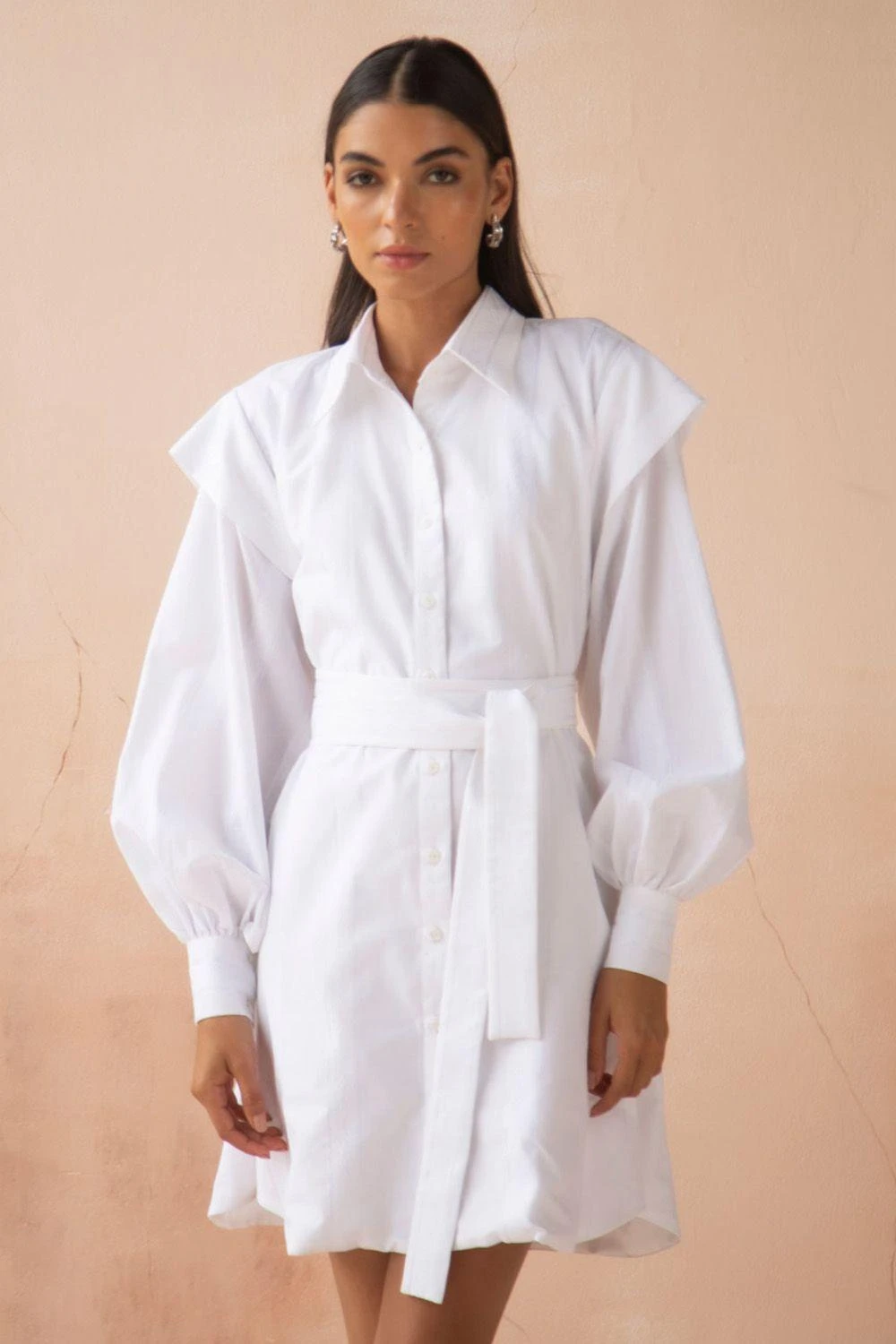 APZ White Shirt Dress With Belt 2 APZ White Shirt Dress With Belt - Image 2
