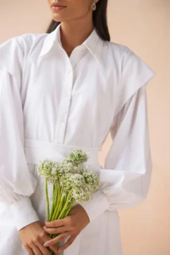 APZ White Shirt Dress With Belt 8 APZ White Shirt Dress With Belt -Inca Clothing Shop cad w 4