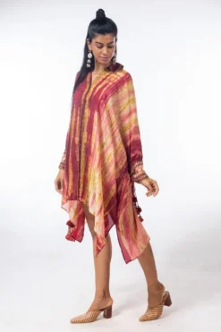 CAPISVIRLEO Kaftan Style Tie & Dye Short Dress -Inca Clothing Shop capo10 4
