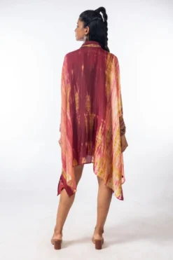 CAPISVIRLEO Kaftan Style Tie & Dye Short Dress -Inca Clothing Shop capo10 5