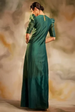 Chandrima Emerald Green Cutwork Maxi Dress 5 Chandrima Emerald Green Cutwork Maxi Dress -Inca Clothing Shop cfw21d26 3