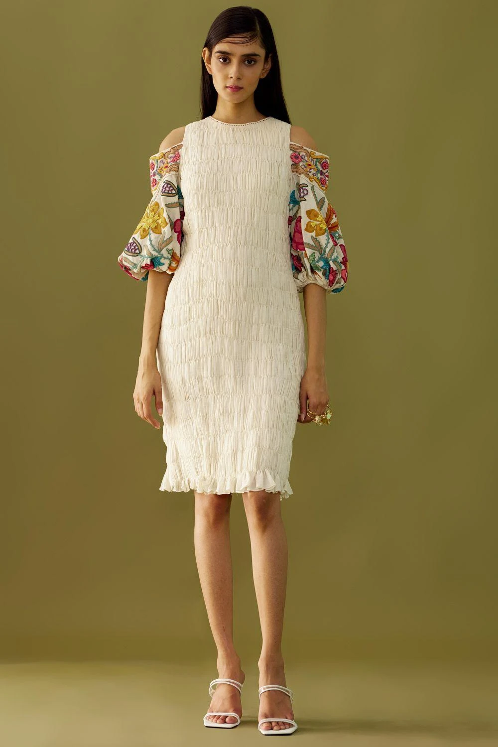 Chandrima Ivory Cold Shoulder Dress 1 Chandrima Ivory Cold Shoulder Dress