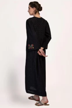 Ikai Navy Blue Centre Gathered Dress 5 Ikai Navy Blue Centre Gathered Dress -Inca Clothing Shop csd 2035 navyblue 1