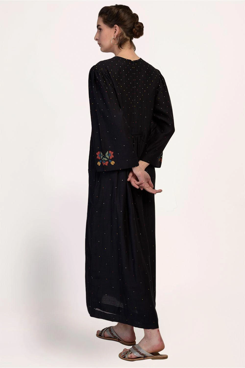 Ikai Navy Blue Centre Gathered Dress 3 Ikai Navy Blue Centre Gathered Dress - Image 3