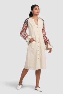 Chandrima Embroidered Shirt Dress 7 Chandrima Embroidered Shirt Dress -Inca Clothing Shop css20d22 3 1