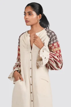 Chandrima Embroidered Shirt Dress 8 Chandrima Embroidered Shirt Dress -Inca Clothing Shop css20d22 4 1