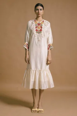 Chandrima Embroidered Kimono Dress
