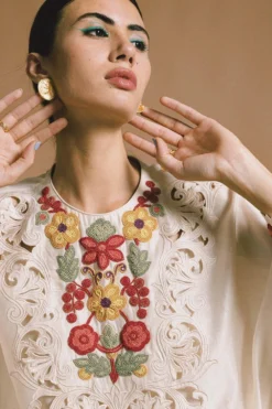 Chandrima Embroidered Kimono Dress -Inca Clothing Shop css21d10 4