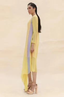 Abhishek Sharma Colourful Panelled Draped Dress -Inca Clothing Shop ctu02sunflower 2