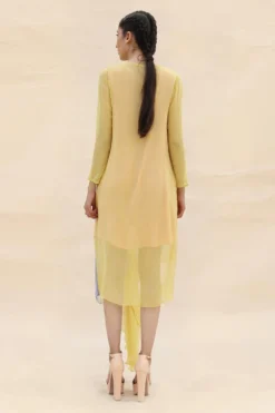 Abhishek Sharma Colourful Panelled Draped Dress -Inca Clothing Shop ctu02sunflower 5