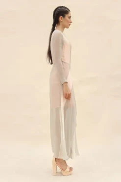 Abhishek Sharma Colour Blocked Panelled Drape Dress -Inca Clothing Shop ctu05grey 2