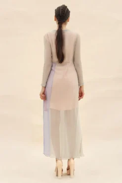 Abhishek Sharma Colour Blocked Panelled Drape Dress -Inca Clothing Shop ctu05grey 5