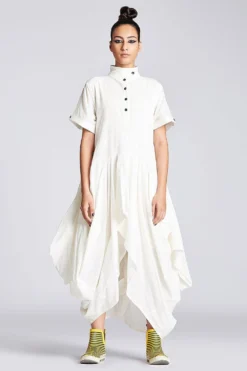 Chola White Circular Deconstructed Dress