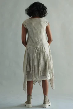 SWGT Handwoven Checkered Cotton Cascade Dress -Inca Clothing Shop dr14 21 4