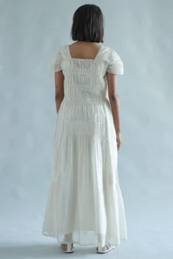 SWGT White Prarie Silk Dress -Inca Clothing Shop dr15 21 3