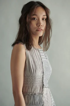 SWGT Waterfall Textured Silk Chanderi Dress -Inca Clothing Shop dr2 21 3