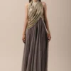 Tarun Tahiliani Crinkled Flared Tulle Dress