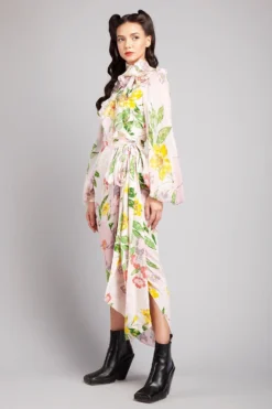 Gauri & Nainika Floral Wrap Dress -Inca Clothing Shop gnd ss21 01 3