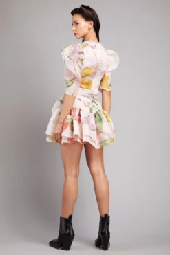 Gauri & Nainika V-neck Frilled Short Dress -Inca Clothing Shop gnd ss21 21 3