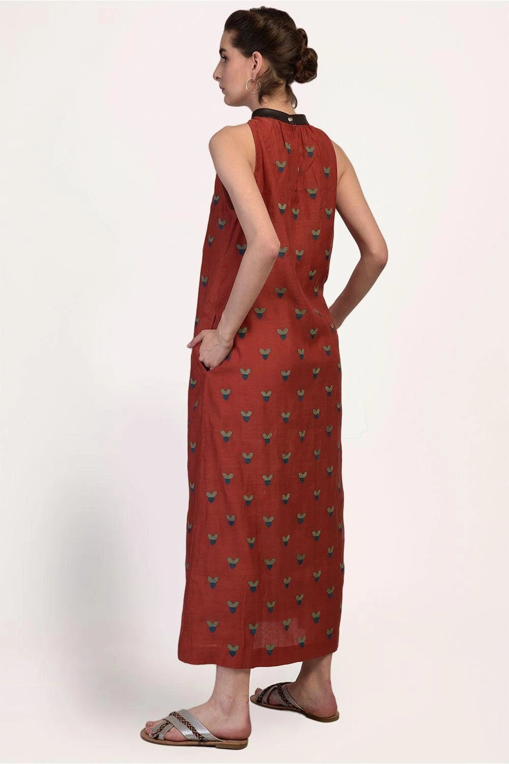 Ikai Rust Orange Halter Neck Dress 4 Ikai Rust Orange Halter Neck Dress - Image 4