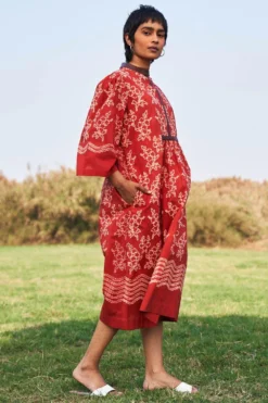 Ikai Rust Shibori Dyed Dress -Inca Clothing Shop ik15 2