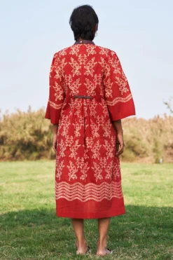 Ikai Rust Shibori Dyed Dress -Inca Clothing Shop ik15 4