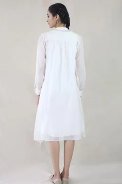 Ivory Embroidered Layer Dress -Inca Clothing Shop int ss20 d1 05 4